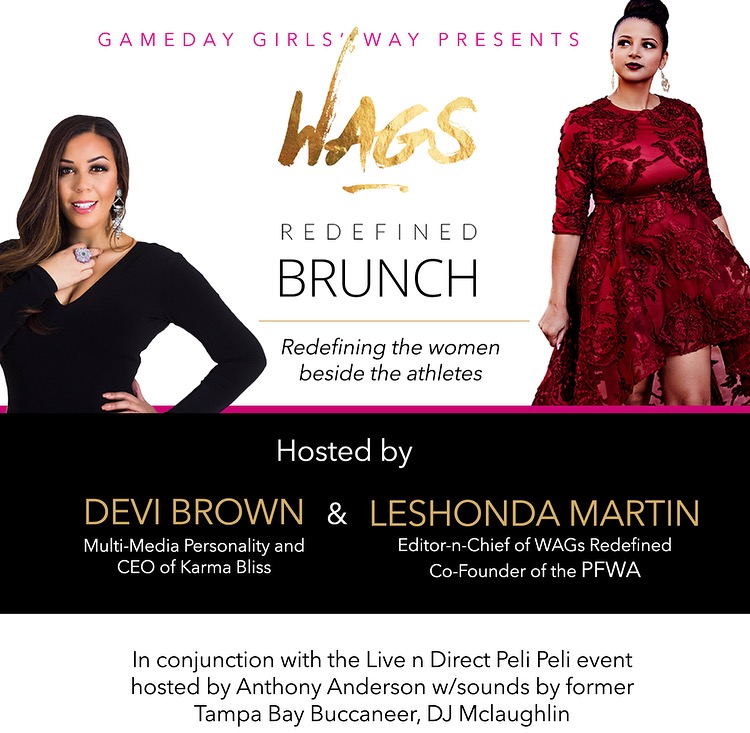 WAGS Redefined Brunch invitation hosted by Devi Brown and LeShonda Martin