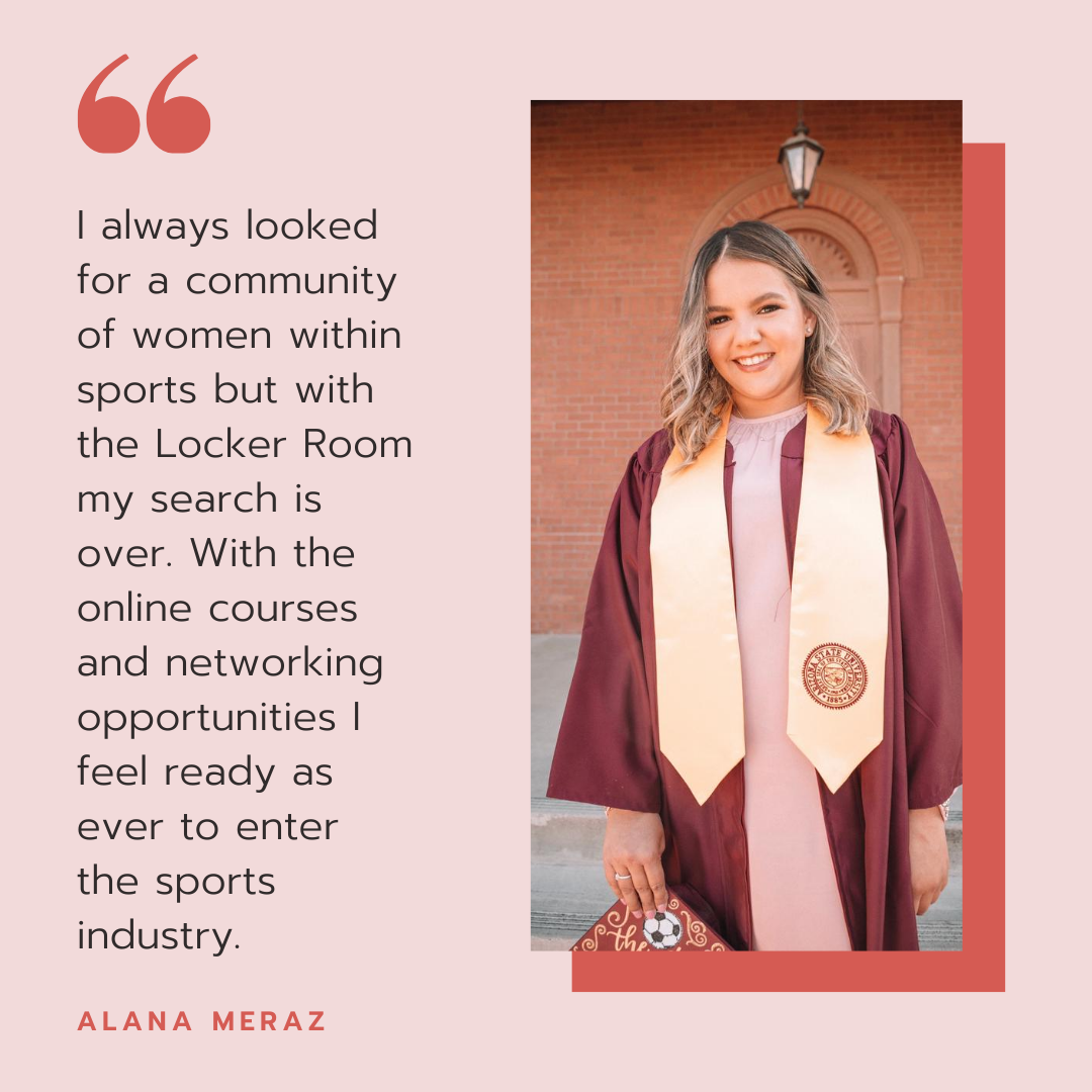 Testimonial graphic from Alana Meraz about The Sport Sorority membership