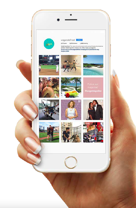 Instagram profile of @wagsredefined shown on a phone, with a grid of member and event posts