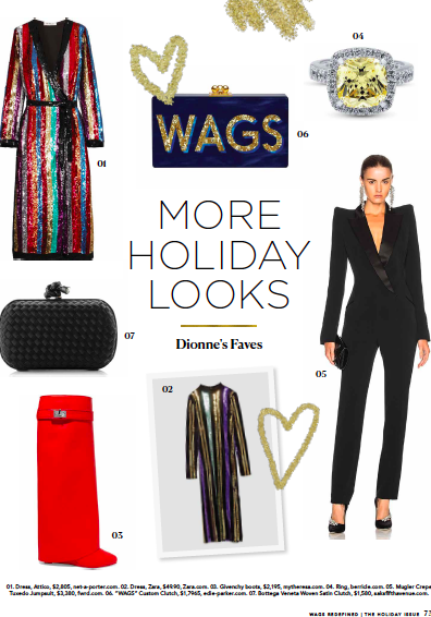 More Holiday Looks styling spread from the WAGS Redefined Holiday Issue